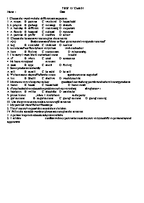 2 Đề kiểm tra 15 phút môn Tiếng Anh 11